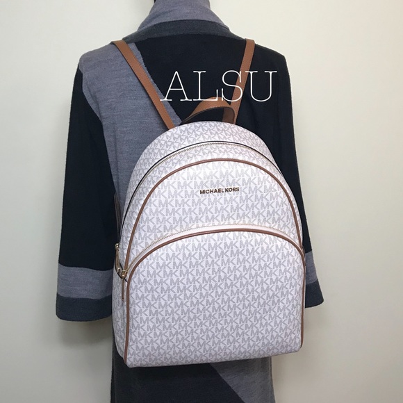 Michael Kors Abbey Large Backpack MiniLogo Vanilla - Picture 2 of 8